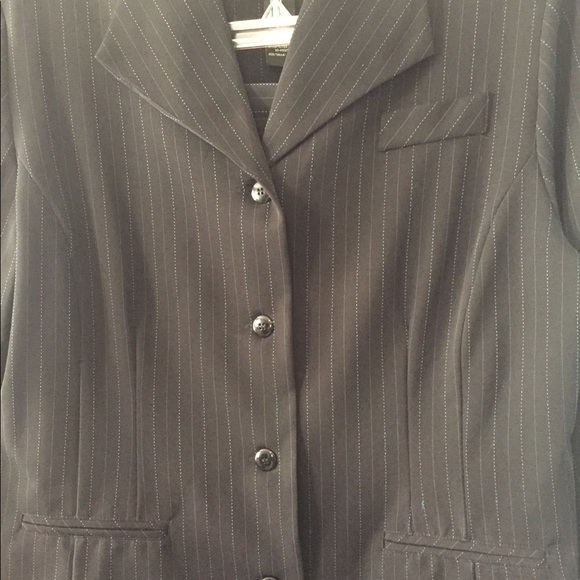 Black Suit with Blue Stitched Pinstriping - Picture 3 of 4